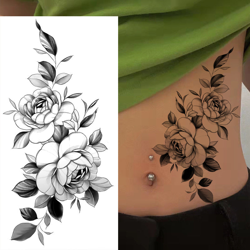 Skizze Blume Tattoo Aufkleber (10STK)