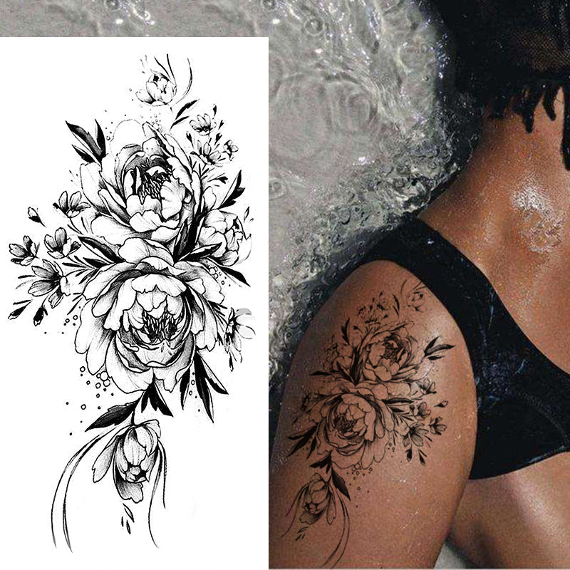 Skizze Blume Tattoo Aufkleber (10STK)