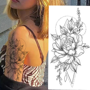 Skizze Blume Tattoo Aufkleber (10STK)