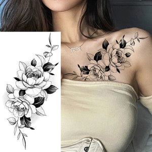 Skizze Blume Tattoo Aufkleber (10STK)