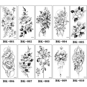 Skizze Blume Tattoo Aufkleber (10STK)