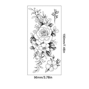 Skizze Blume Tattoo Aufkleber (10STK)