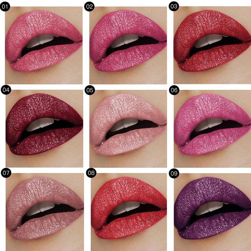 18 Farben Diamant glänzender langanhaltender Lippenstift