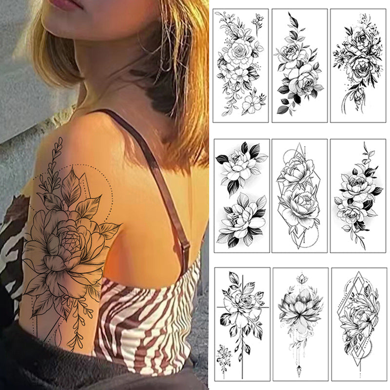 Skizze Blume Tattoo Aufkleber (10STK)