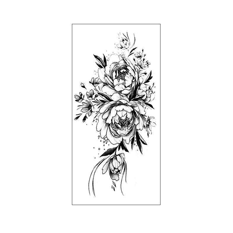 Skizze Blume Tattoo Aufkleber (10STK)